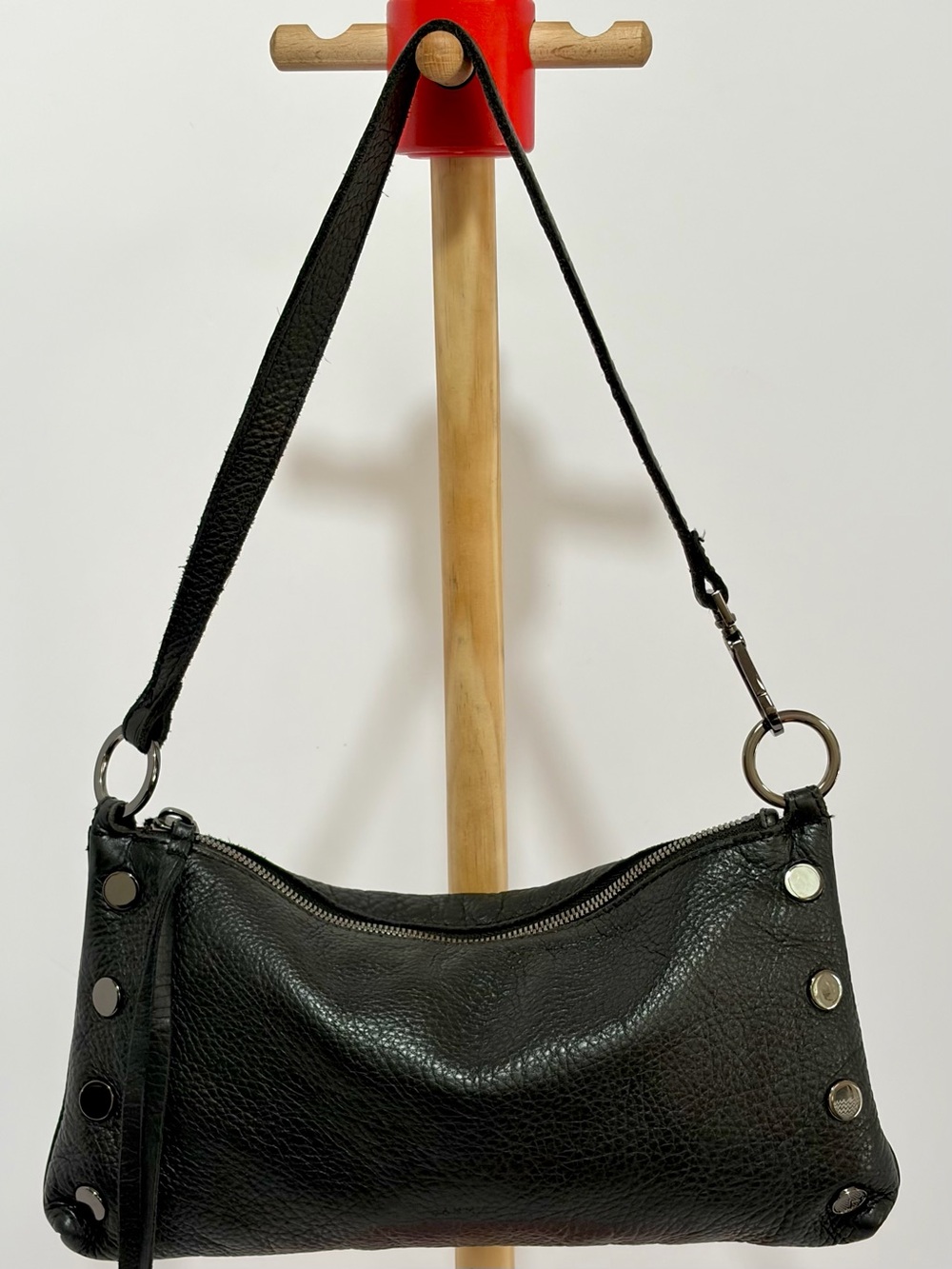 Hammitt Kyle Small Shoulder Bag In Black Leather With Gunmetal Hardware